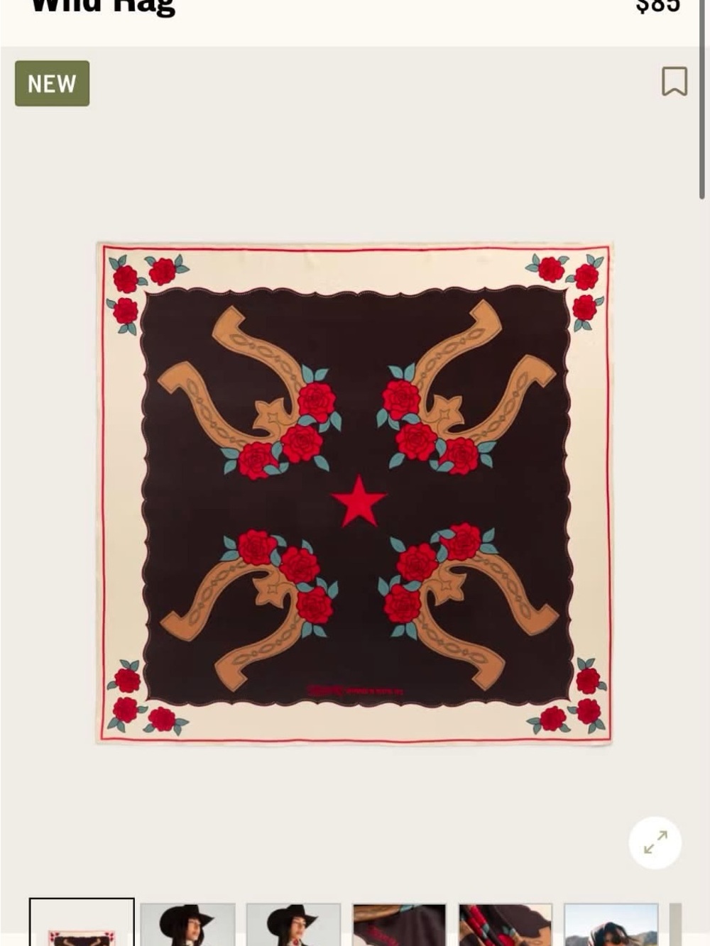Tecovas Limited Edition Roses Collection Wild Rag scarf - Picture 3 of 5